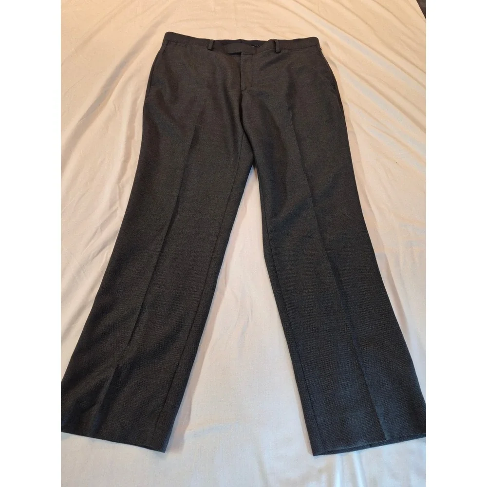 Banana Republic Mens Slim Fit 100% Wool Dress Pants Charcoal Gray 39x32 Trousers